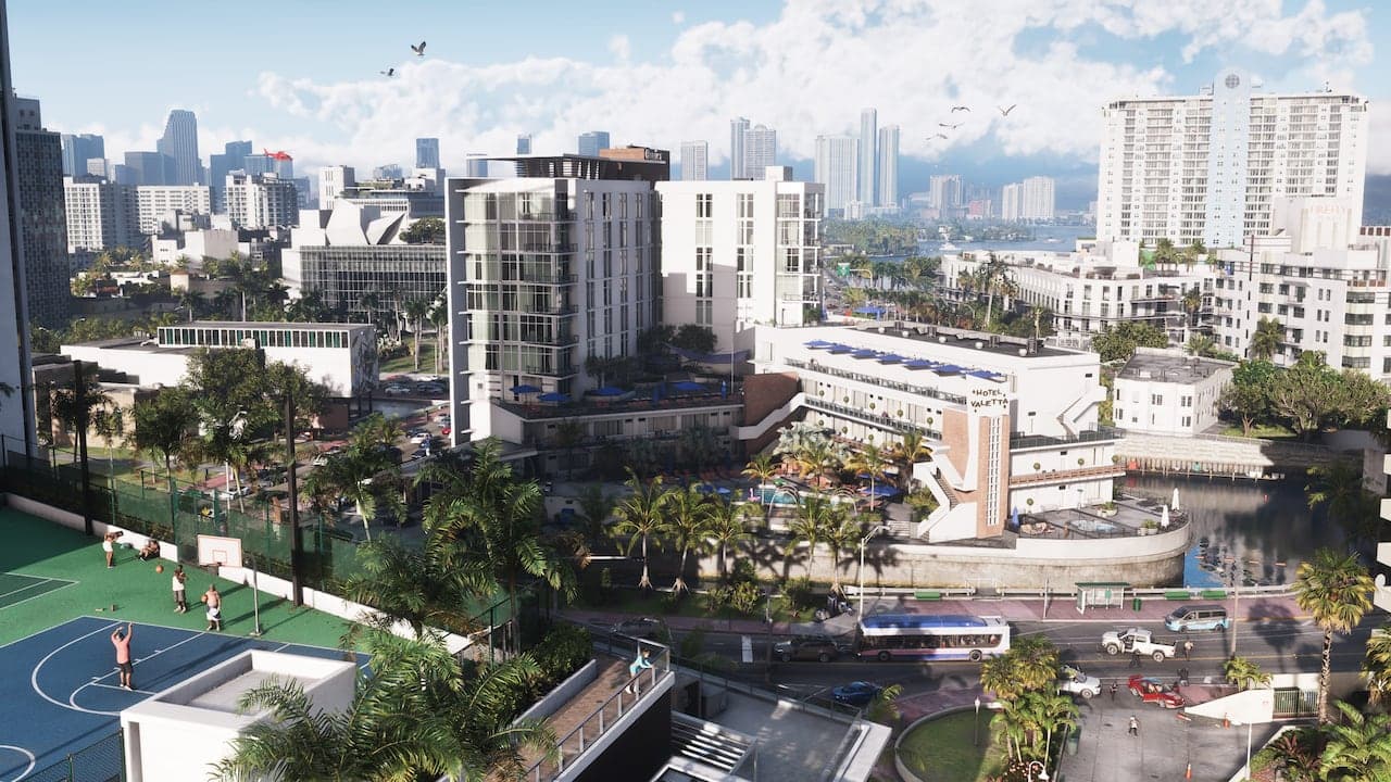 Vice City streets in an official GTA VI screenshot